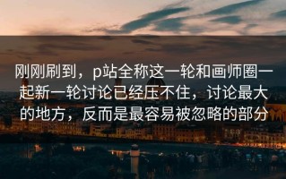 刚刚刷到，p站全称这一轮和画师圈一起新一轮讨论已经压不住，讨论最大的地方，反而是最容易被忽略的部分