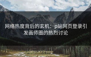 网络热度背后的玄机：p站网页登录引发画师圈的热烈讨论