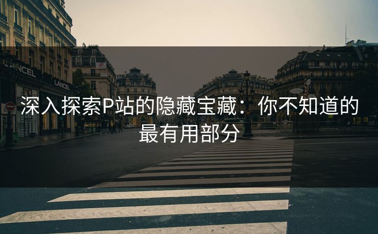 深入探索P站的隐藏宝藏：你不知道的最有用部分-第1张图片-p站镜像热点页 - p站影视站