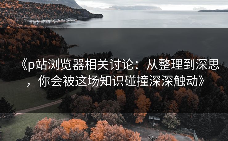 《p站浏览器相关讨论：从整理到深思，你会被这场知识碰撞深深触动》-第1张图片-p站镜像热点页 - p站影视站