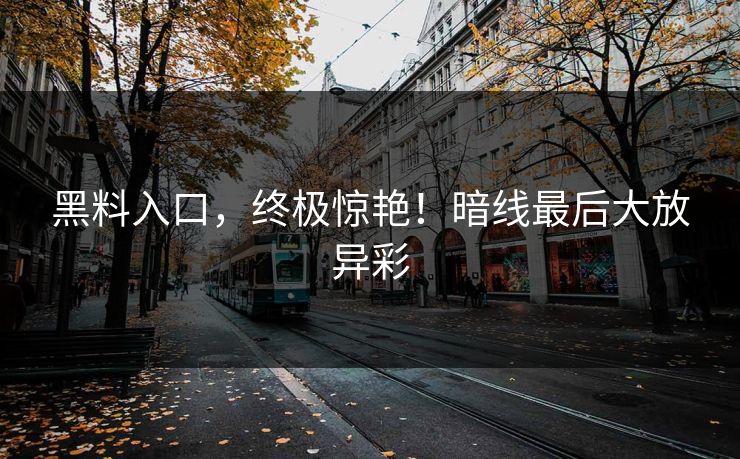 黑料入口，终极惊艳！暗线最后大放异彩-第1张图片-p站镜像热点页 - p站影视站